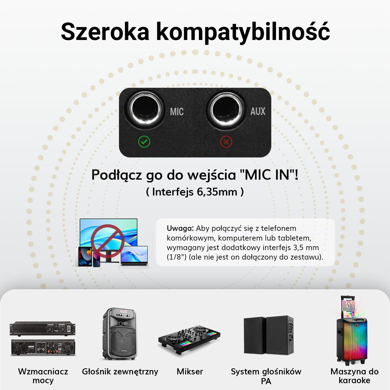 System mikrofonów bezprzewodowych TONOR, 4x5-kanałowy bezprzewodowy ręczny mikrofon dynamiczny z odbiornikiem, zasięg 60 M UHF, mikrofony ze stabilną transmisją sygnału do karaoke, śpiewania, czerwony