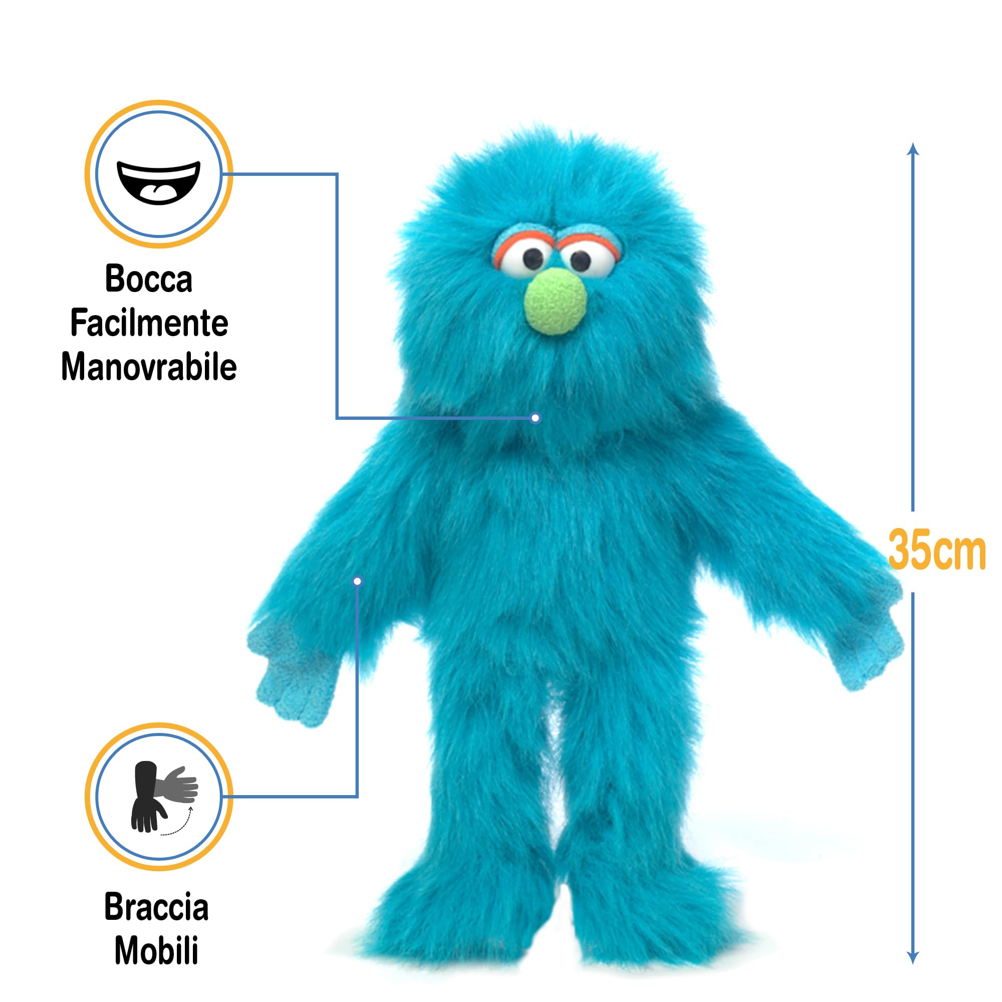 14" Monster (Blue) by Silly Puppets