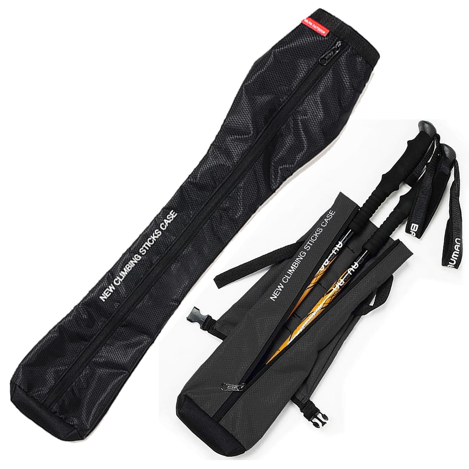 Chris.W Portable Trekking Pole Carrying Bag Storage Bag Pouch with Zipper for Walking Stick Hiking Poles Travel Case(Black) — image 1