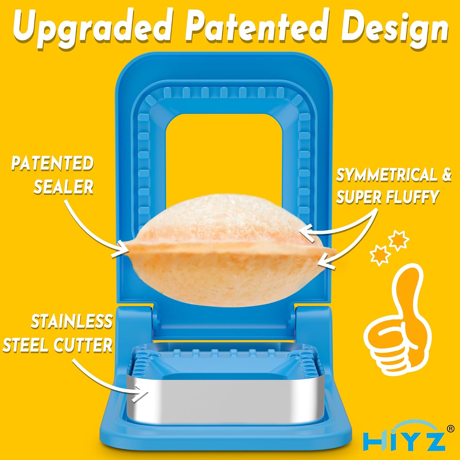 HiYZ Sandwich Cutter and Sealer - Square Stainless Steel Decruster Sandwich Maker - Peanut Butter and Jelly Crustless Sandwich Bread Pancake Maker Cookie Cutter for Kids Children Boys Girls