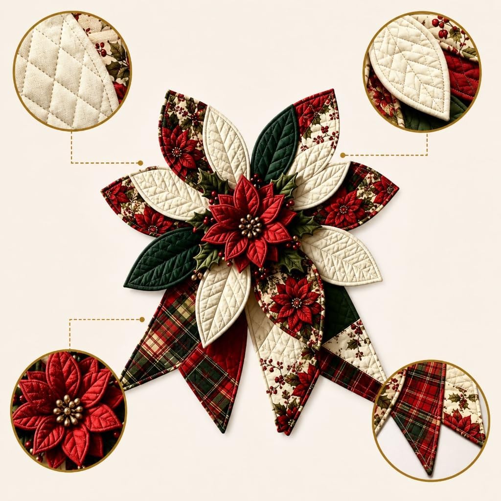 Door and Wall Display Craft Set, DIY Patchwork Fabric Accent Project for Seasonal Party Styling and Entry Space