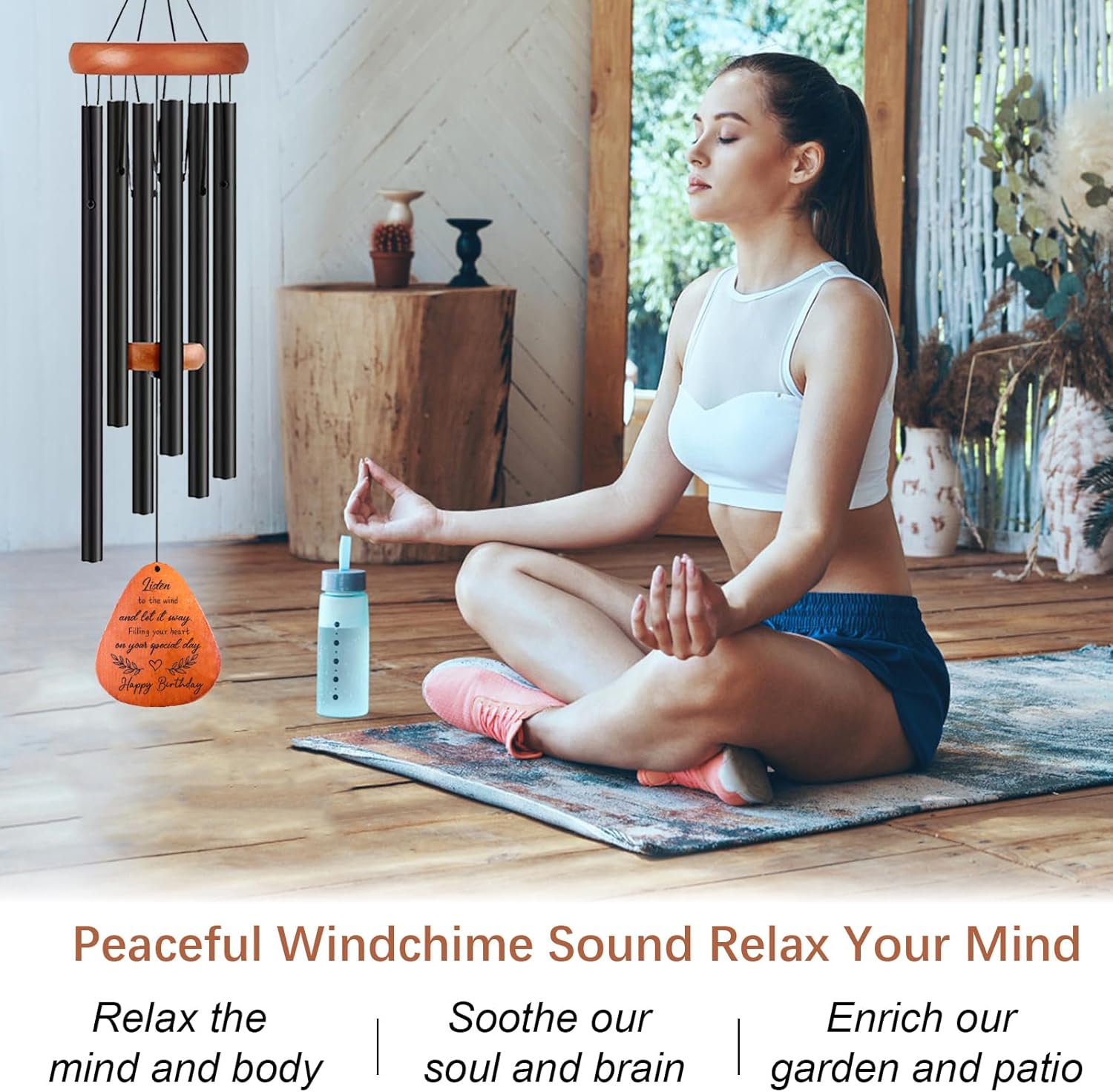 Birthday Gifts for Women Men, 32" Wind Chimes Happy Birthday Gifts Ideas for Mom Sister Friend, Windchime for Grandma Bestie Coworker Colleague