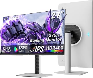 KTC 27 Inch Gaming Monitor WQHD (2560x1440) Fast IPS, 240Hz (Supports 275Hz via Overclocking) Computer Monitor with Adaptive FreeSync, HDR400, 400cd/㎡, Low Blue Light, 2 x HDMI, 2 x DP H27E6S
