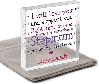 Love You Step Mum Gifts - PERSONALISED Gifts for Step Mum Stepmum Step Mom Step Nanny - Like A Mum - Bonus Mum - Birthday Christmas Gifts for Step Mum - Mothers Day Gifts for Step Mum - With Grey Bag