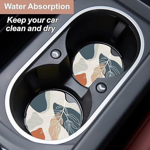 Miniatura 2 de Portavasos para automóvil, posavasos para portavasos de automóvil, 2 piezas universales antideslizantes para automóvil, bonitos posavasos con muesca