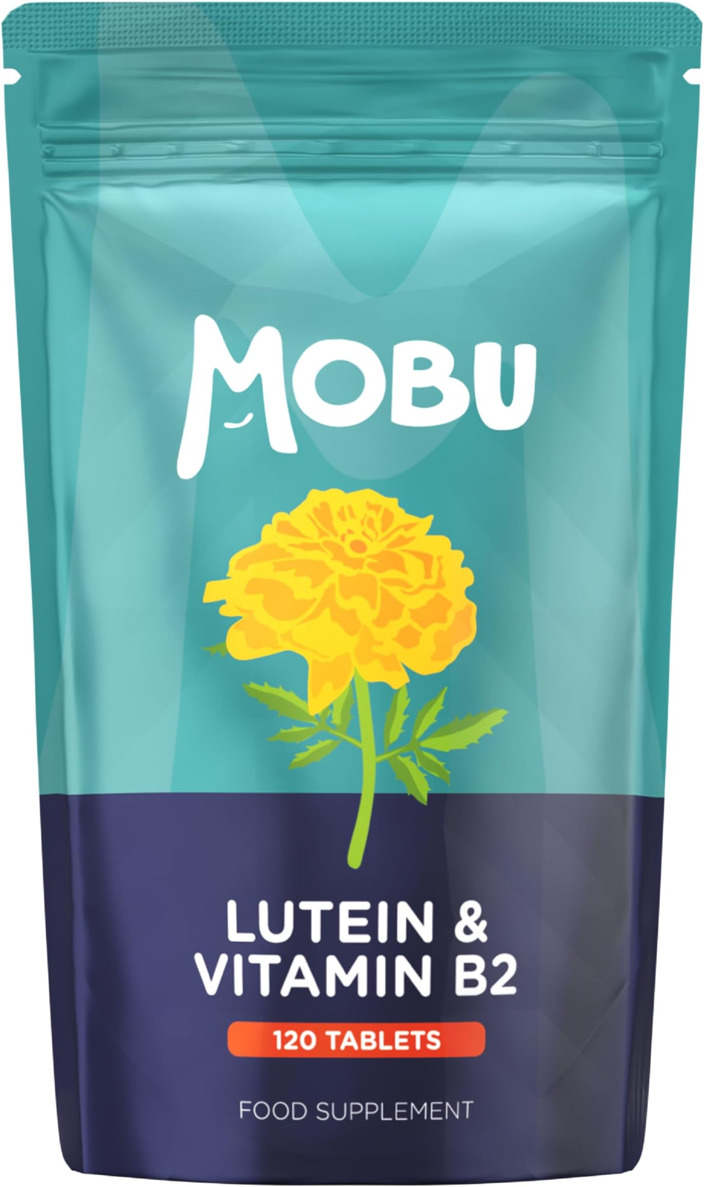 MOBU Lutein 50mg and Vitamin B2 | 120 Tablets | Vision Support | Eye Care Supplement | Eye Vitamins | Vegan GMP Approved | UK