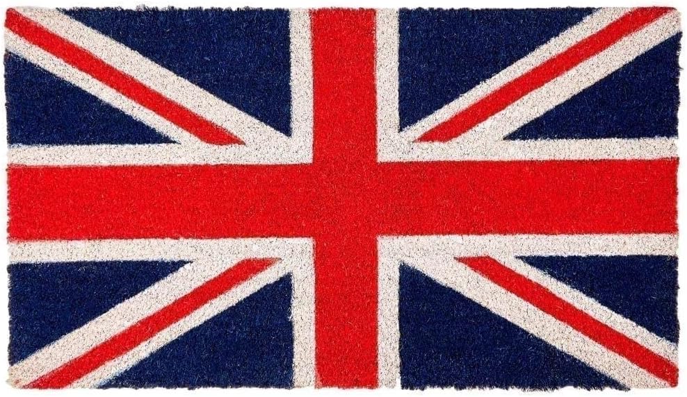 JVL Union Jack Novelty PVC Backed Coir Entrance Door Mat, 40 x 70 cm