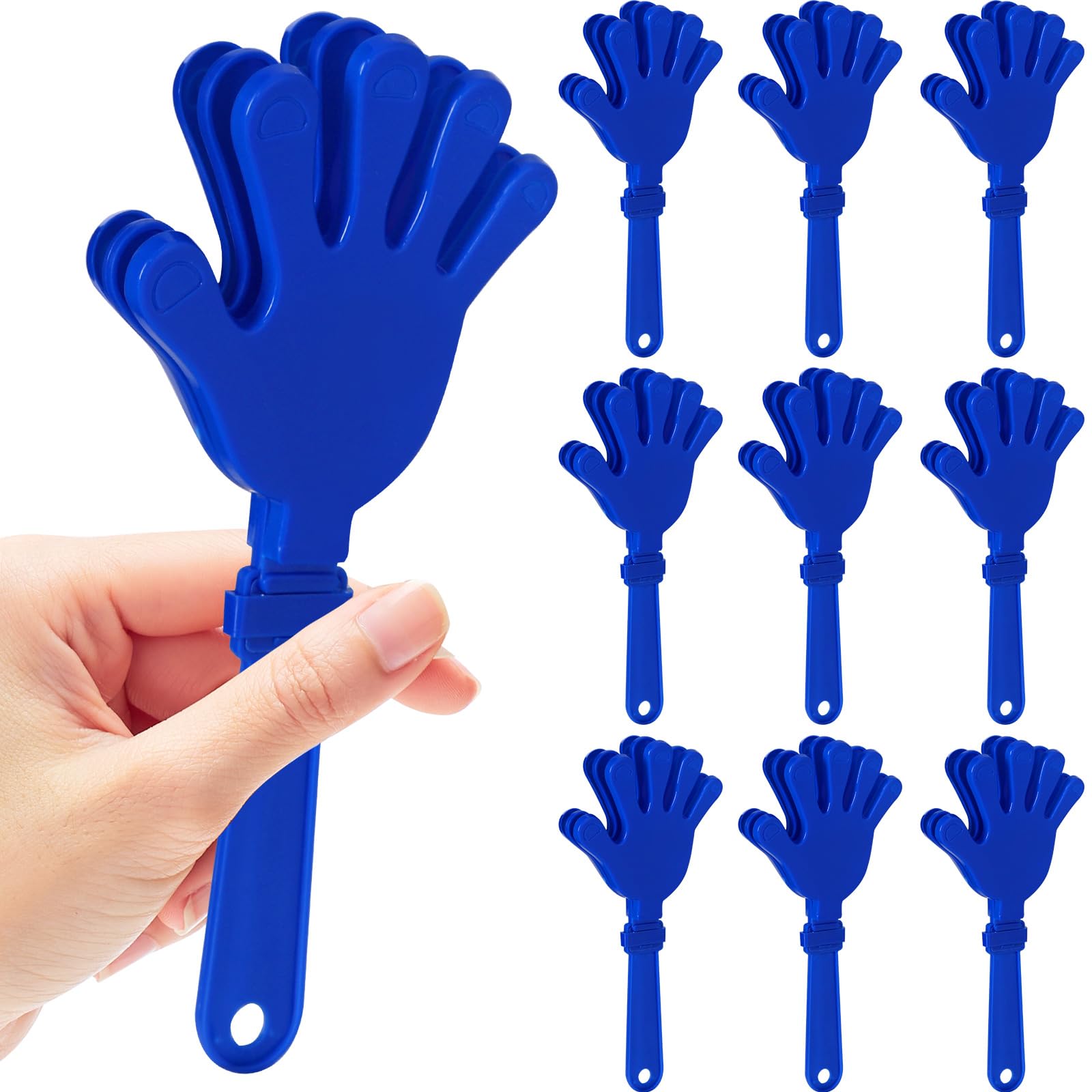 Photo 1 of 10 Pcs Hand Clappers Noisemakers 7.5 Inch Clappers Noisemakers Plastic Hand Clappers for Birthdays Game Football Sporting Events Cheers Supplies Dance Basketball Football Noisemakers(Blue)