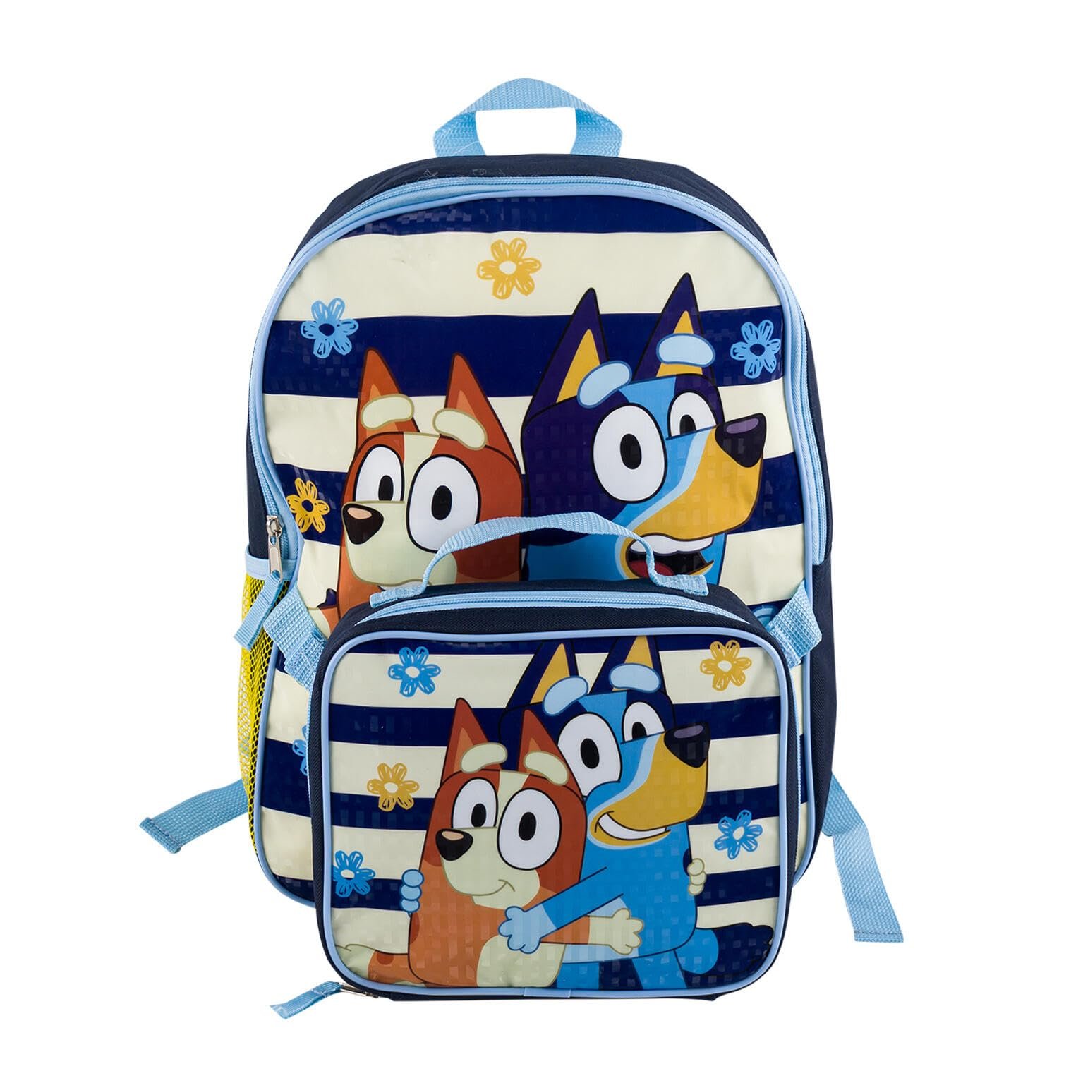 Fast Forward Bluey Backpack And Detachable Lunchbox - 15" - Bandit and Chilli - Adjustable Straps