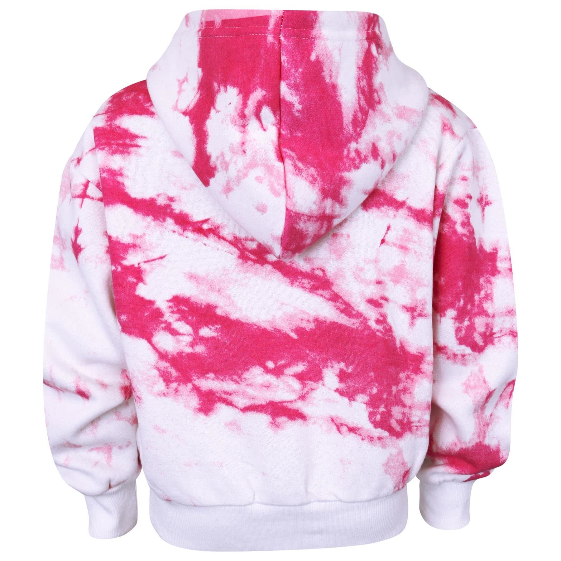 A2Z 4 Kids® Enfants Filles Survêtement Rosé Designer Tie Dye Sassy Imprimer Toison Encapuchonné Crop Top Bottom Jogging Costume Joggers Âge 5-13 Ans