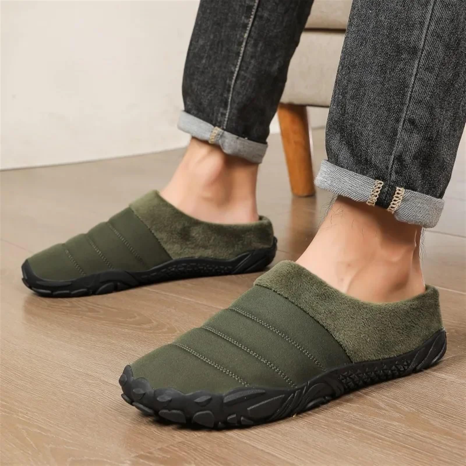 Pantofole da uomo in cotone Ciabatte da casa in cotone for uomo Scarpe casual esterno Comode pantofole for tenere calde