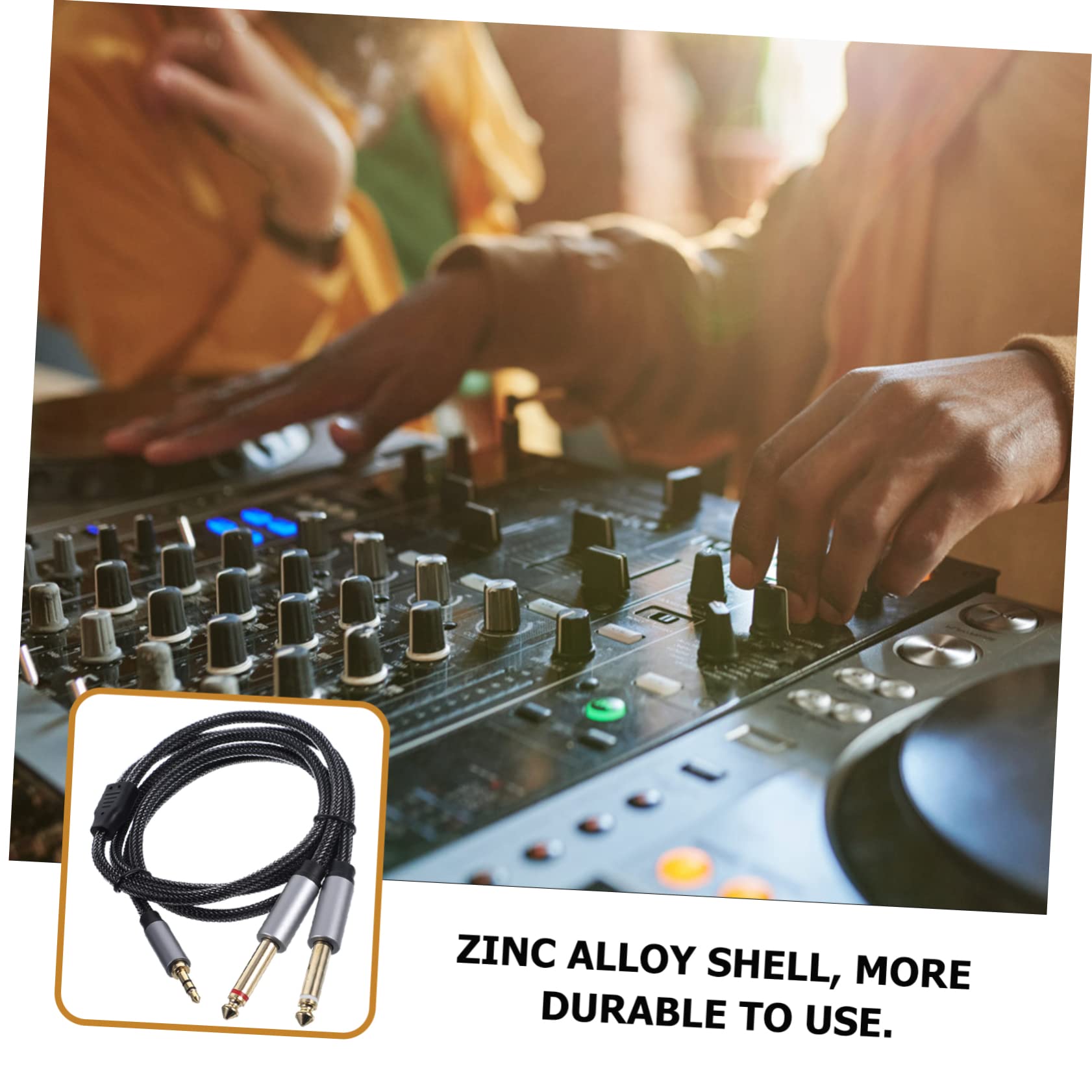 Angoily 5st Kabelverteilerleitung Splitter Für Audiokabel Patch-kabel Stereo-buchse Auf 2 Mono-buchsen 1/8 Auf 1/4 Adapter Kopfhörer-splitter Gitarrenverstärkerkabel Zinklegierung