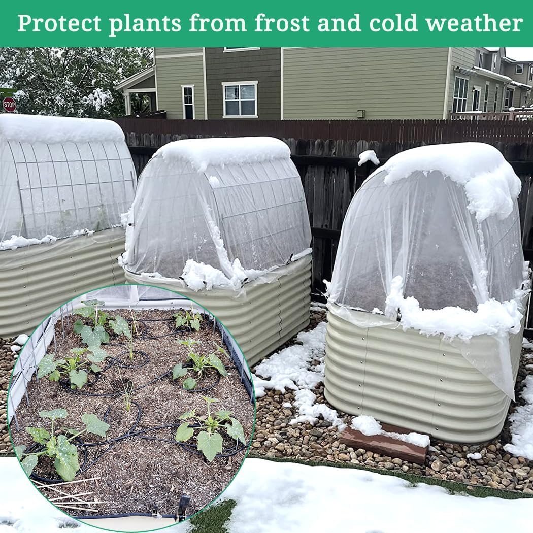 Plant Covers Freeze Protection with Ultra Fine Mesh Reusable Floating Row Cover for Plants Vegetables Flowers Fruits Frost Sun Protection 1.2oz/yd² (8x33ft) image 5