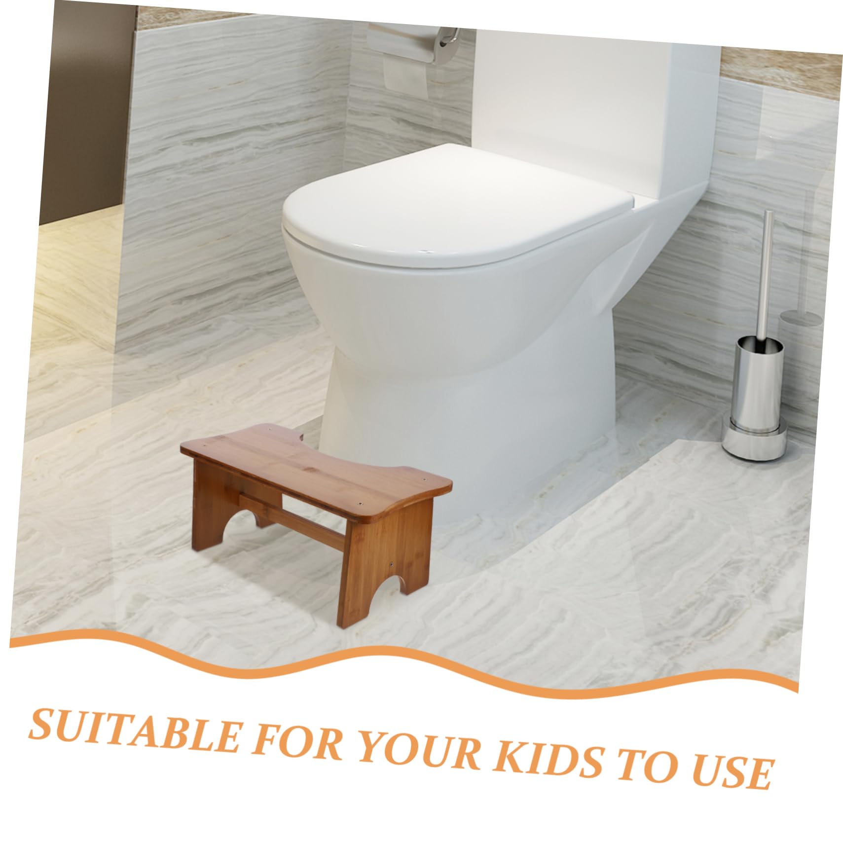 Yardwe Taburete para Inodoro Infantil de Material Sintético Rectangular, Compacto y Fácil de Limpiar, Adecuado para Baño y Niños