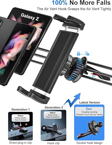 Miniatura 2 de Soporte para tableta para ventilación de automóvil, instalación sin pérdidas, soporte para tableta para iPad 10.2, 10.9, iPad Mini Pro Air Z Fold 5