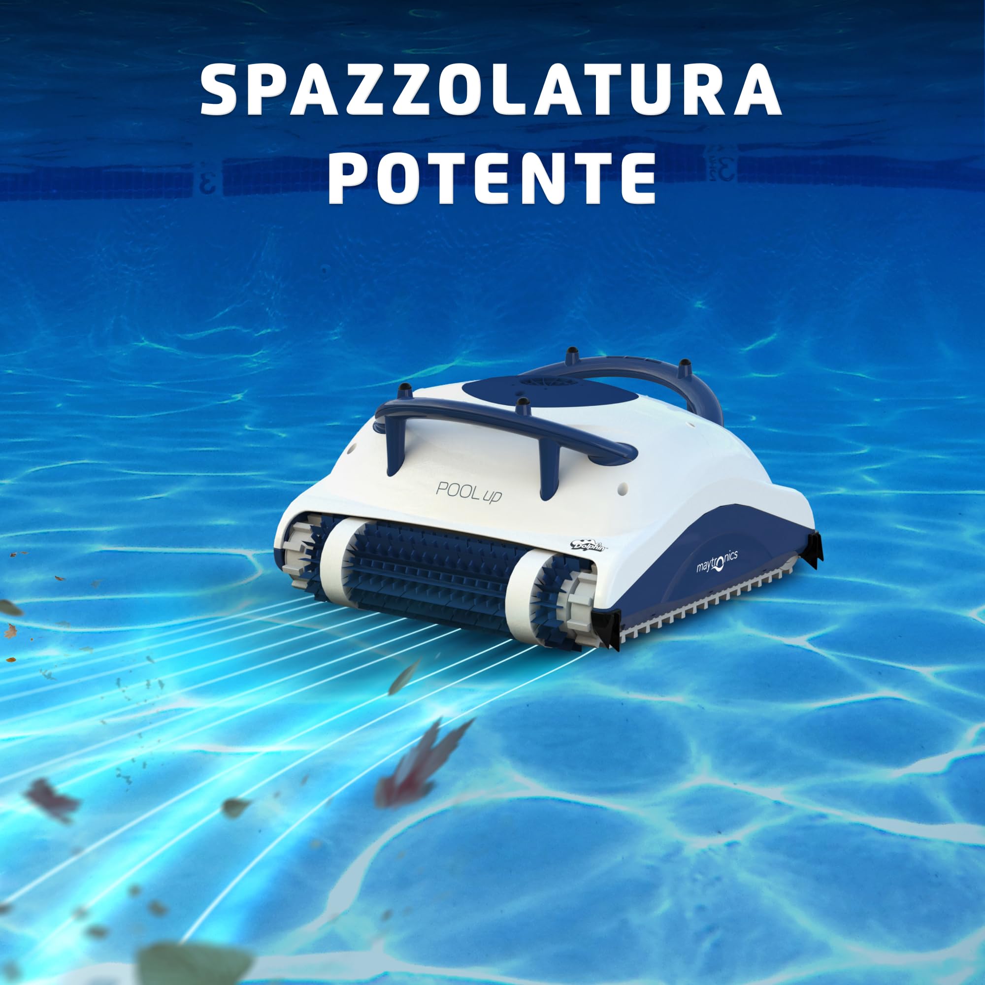 Dolphin Pool UP Robot Piscina Pareti e Fondo, Pulitore Piscina Fuori Terra 8m, Filtrazione fine, 2h di Pulizia, Navigazione intelligente