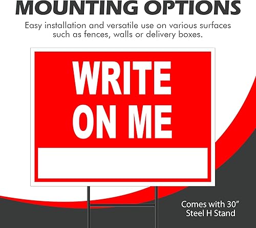 Miniatura 5 de Babyproofing Services Write On Me - Señal de carretera roja de 18 x 24 pulgadas para patio con soporte