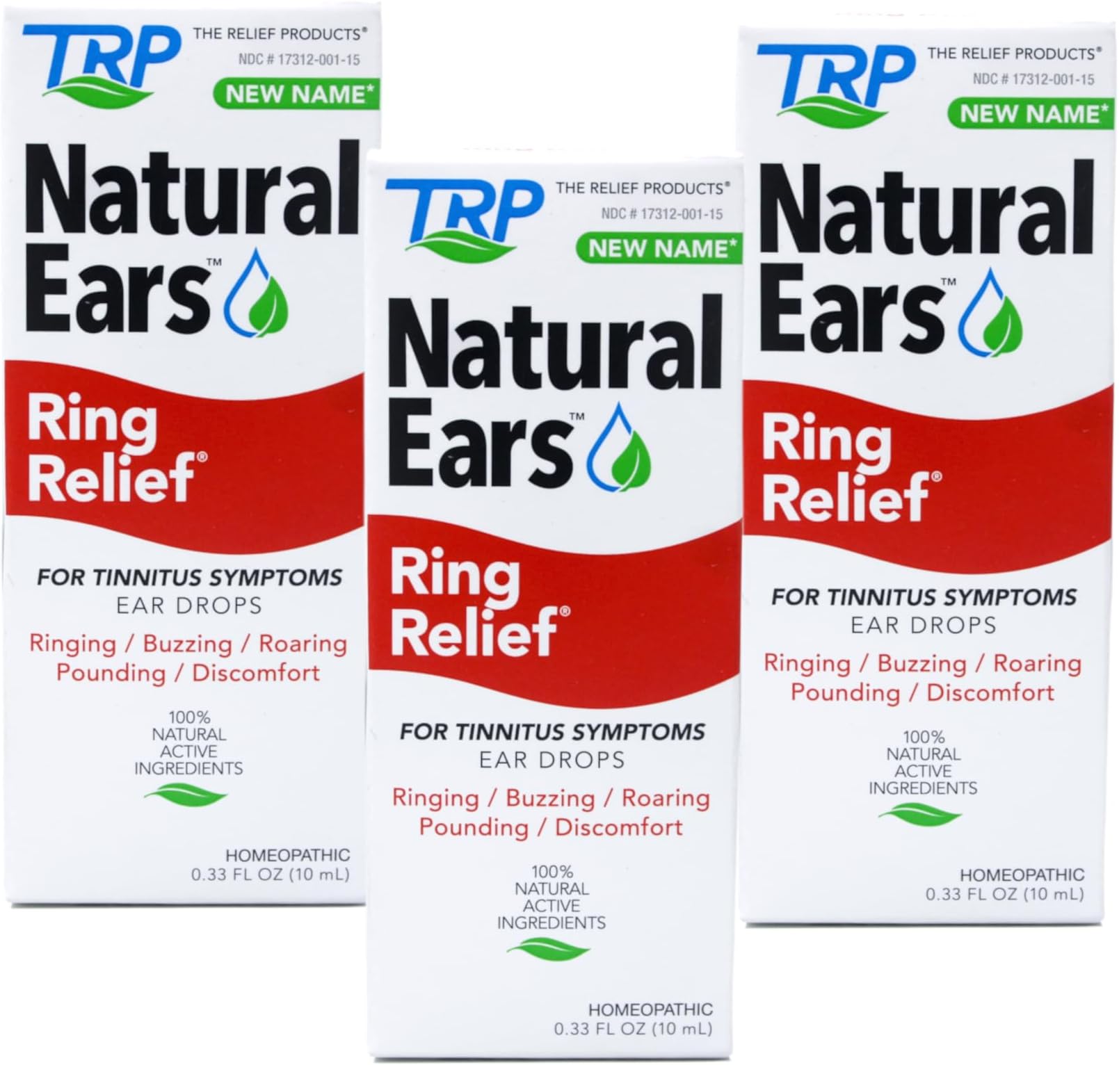 Ring Relief Homeopathic Ear Drops - 0.33 OZ, Pack of 3