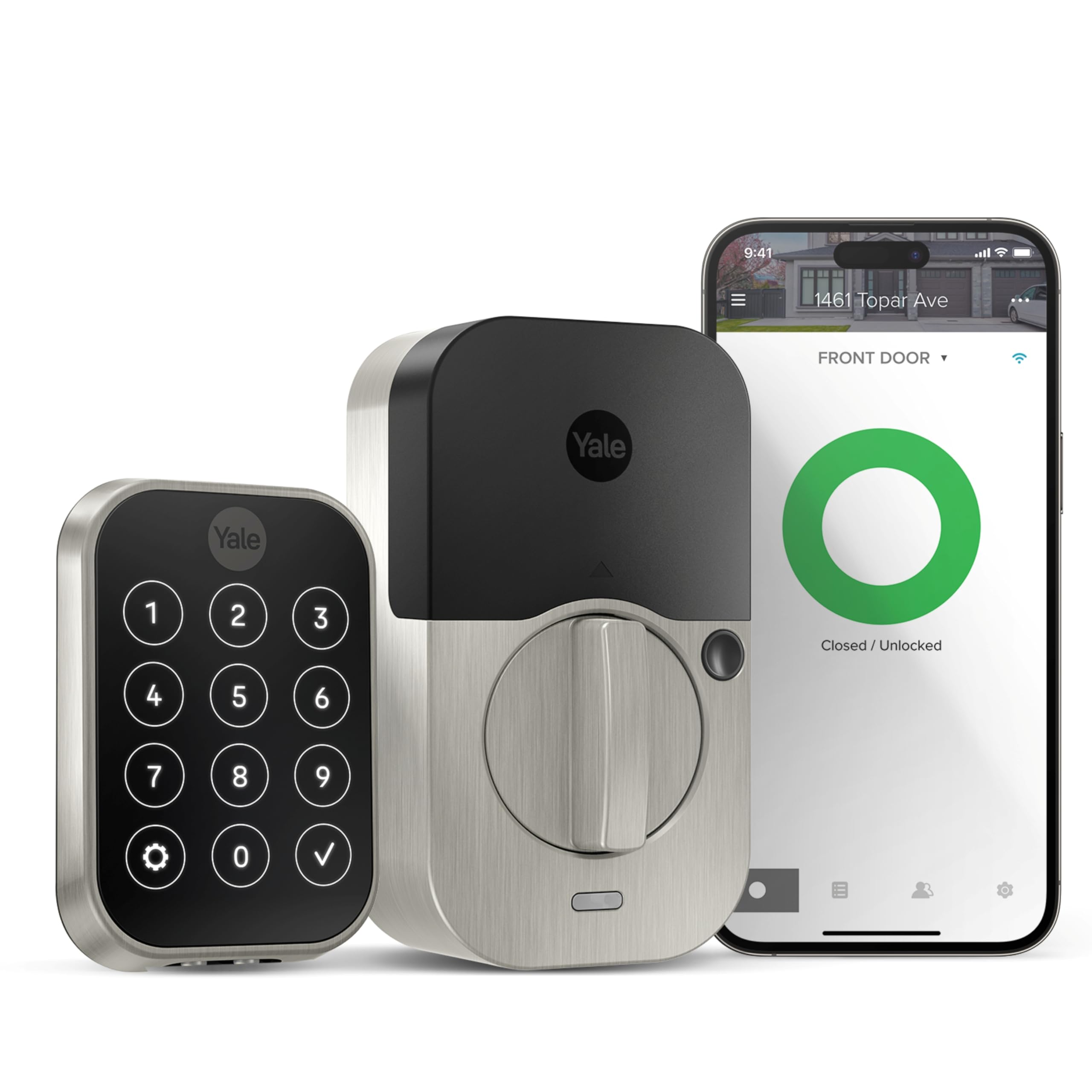 Photo 1 of Yale Assure Lock 2 Smart Deadbolt with Wi-Fi & Keypad - Satin Nickel Keyless Entry Door Lock with App Control, Code Entry & Remote Access - Secure Electronic Door Deadbolt, YRD450-WF1-619