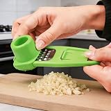 Garlic Press, Premium Garlics Grinder, Rust Proof & Dishwasher Safe Professional Garlic Mincer Tool, Easy Squeeze, Easy Clean, Easy Kitchen Gadget for Effortless Smashing (Green)