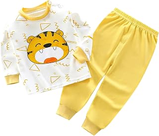 Conjunto de ropa interior para niños de algodón puro de manga larga para bebé, ropa de casa cálida para niñas