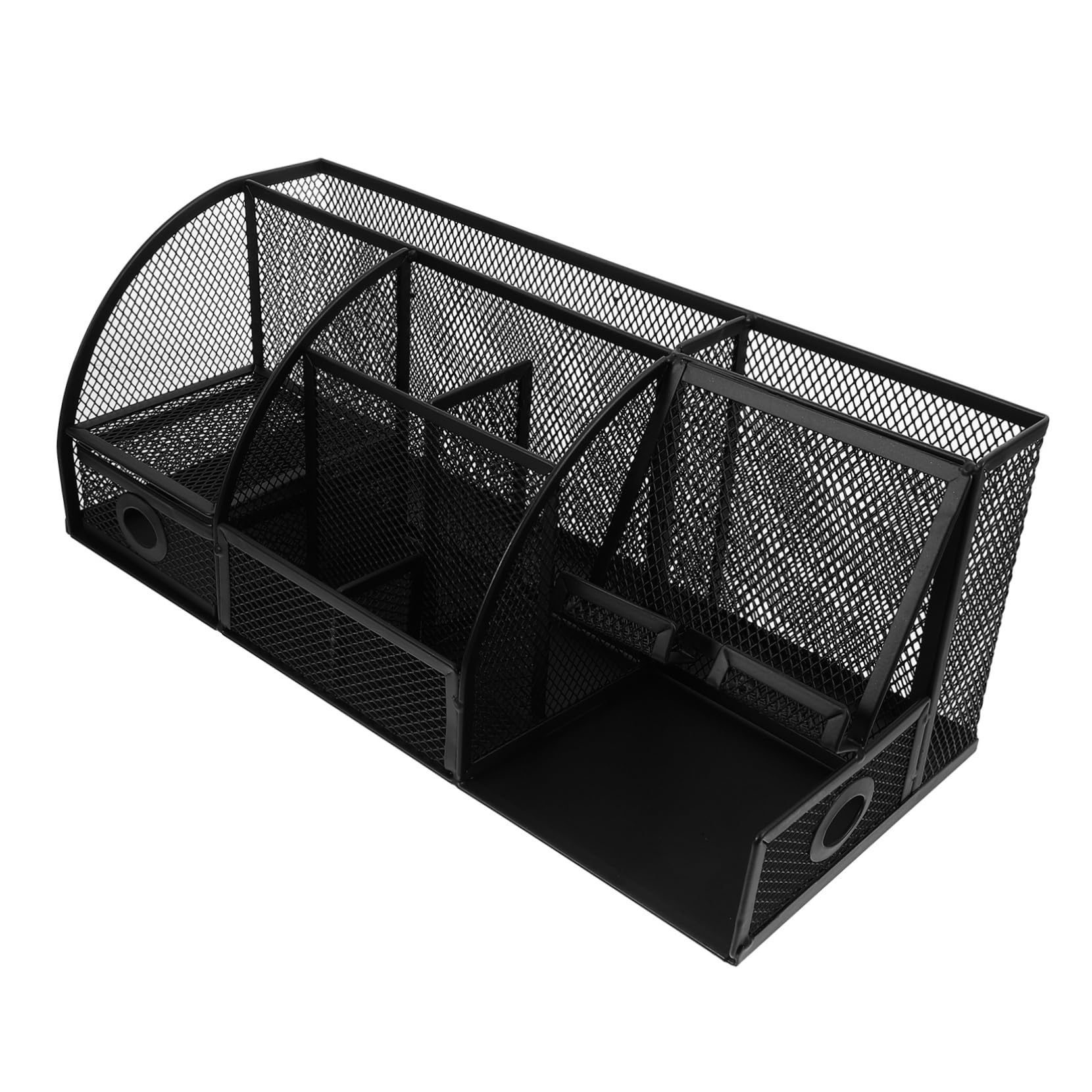 Organizzatore Da Scrivania in Ferro Con Scomparti Nero Portaoggetti Multiuso Per Cancelleria Casa e Ufficio Compatto e Design Elegante