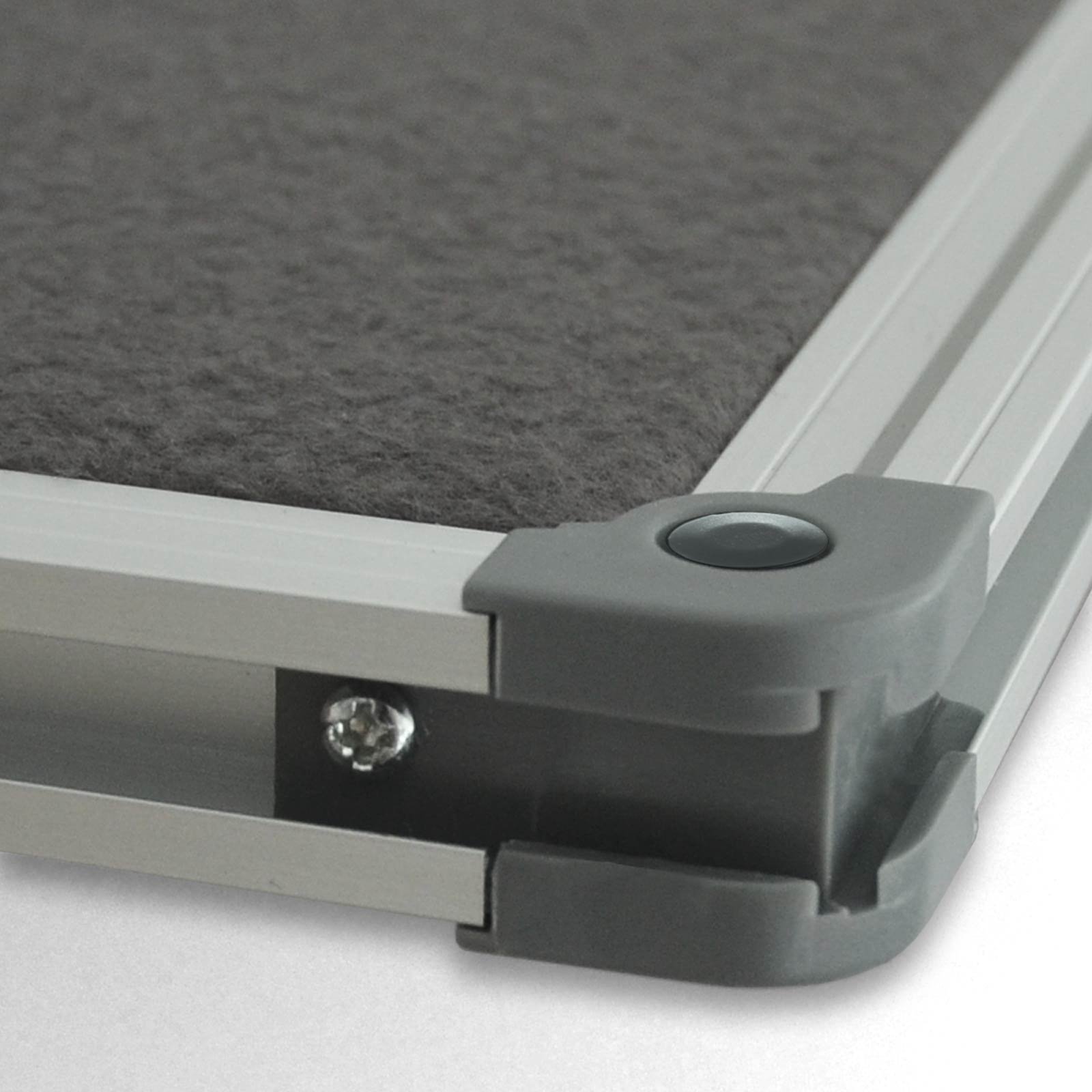 Floordirekt Filz-Pinnwand mit Aluminium-Rahmen Filztafel Moderationstafel Größen (180 x 90 cm, Grau)