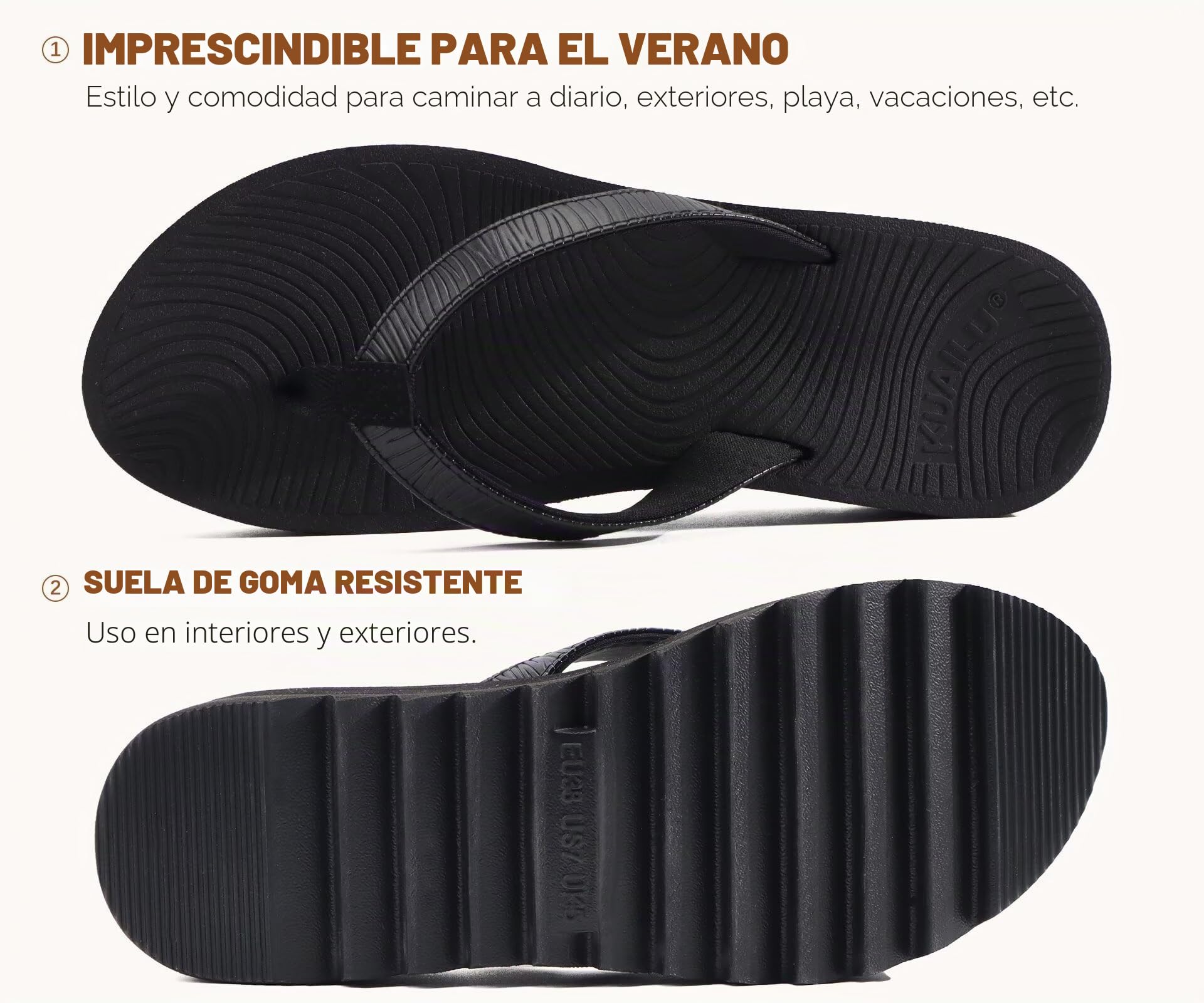 KuaiLu Chanclas Mujer Moda Plataforma Ligero Yoga Mat Flip Flops Dressy Verano Playa Tanga Sandalias, Suave Cómodas Cushión EU 36-43