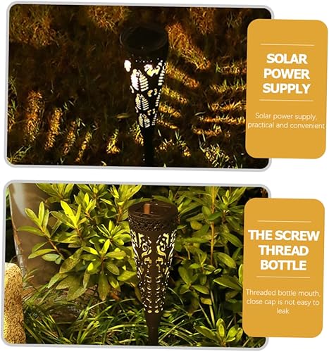 Miniatura 7 de 4 unids luz solar de césped luces solares al aire libre jardín luces jardín iluminación jardín poste valla luces jardín jardín luces lámpara de