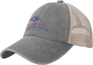 Metropolitan State University Adjustable Baseball Cap Sport Vintage Washed Mesh Baseball Cap
