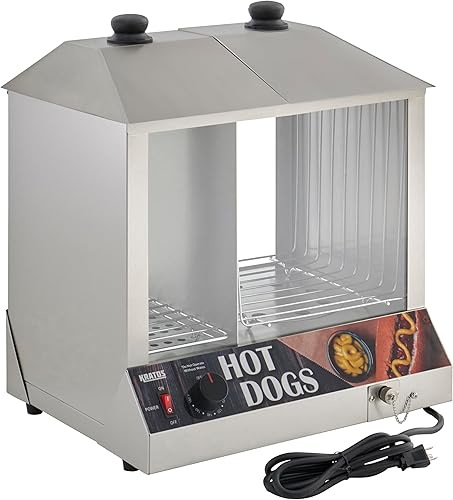 Vista 9 de Kratos Vaporizador eléctrico para perritos calientes para encimera, comercializador comercial de perritos calientes o bollos, capacidad para 100