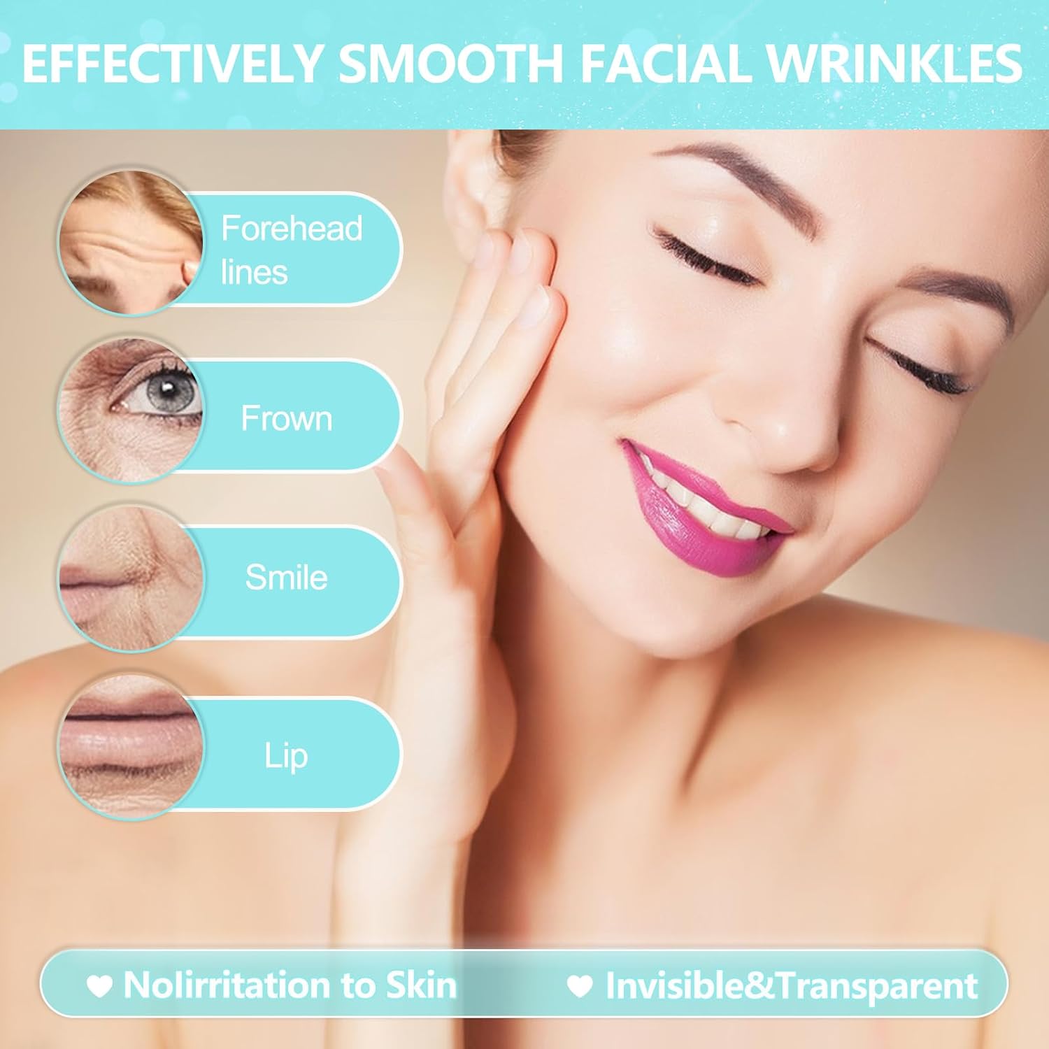 Face Tape for Wrinkles Overnight, 208Pcs Wrinkle Patches for Face Overnight, Anti Wrinkle Patches to Reduce Fine Wrinkles, Facial Smoothing Patches for Neck Frown Smile Lines - Image 6