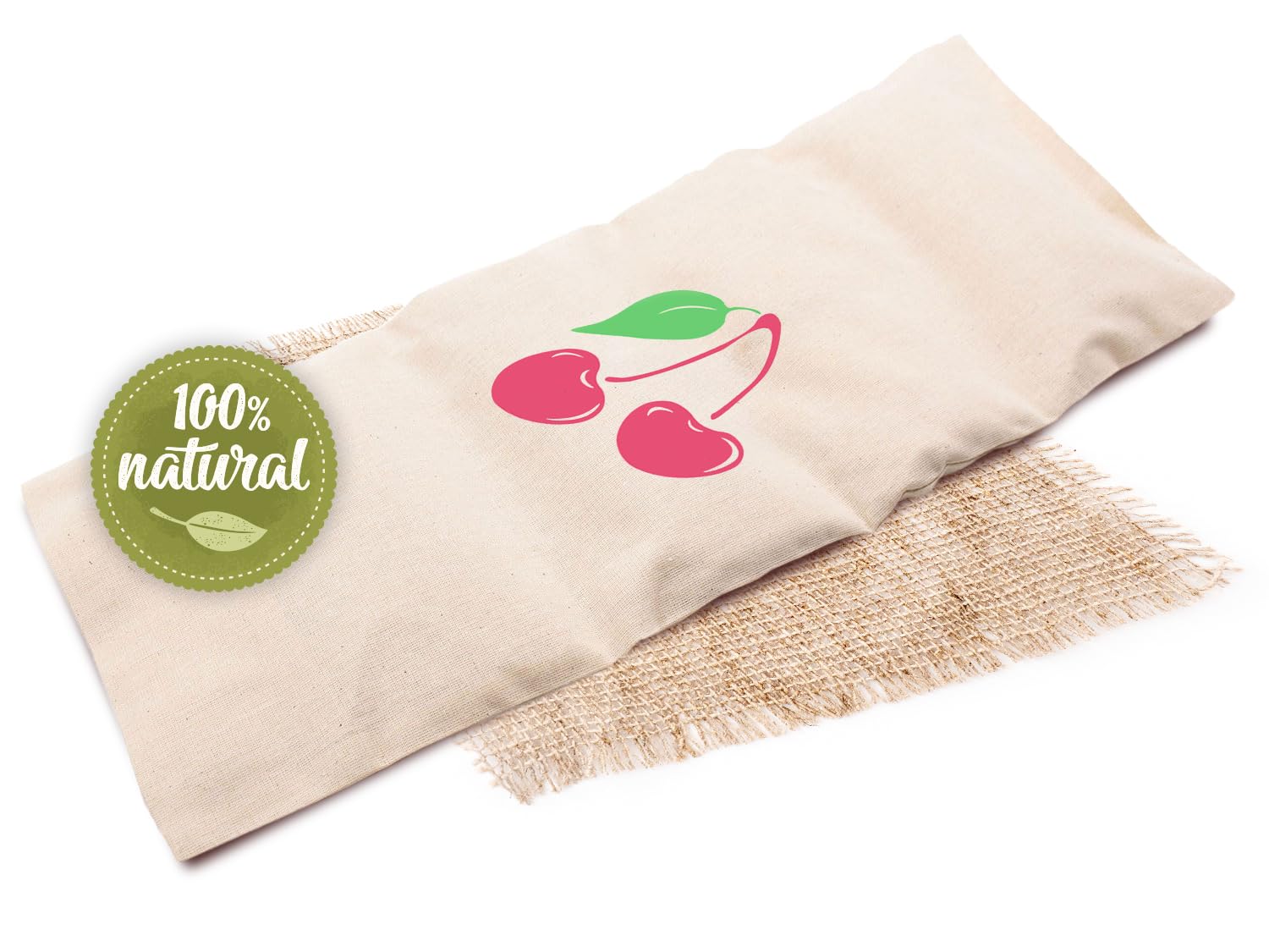 Zollner24 Kirschkernkissen - mikrowellengeeignetes Wärmekissen - gegen Verspannungen von Nacken und Schultern oder Koliken – natürliche Wärmeabgabe - abnehmbarer, waschbarer Bezug - 20x53 cm