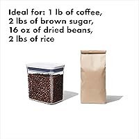 Vista 5 de OXO Good Grips - Juego de 3 recipientes pequeños cuadrados cortos POP de 3 piezas, color blanco, almacenamiento hermético de alimentos, 2.8 cuartos