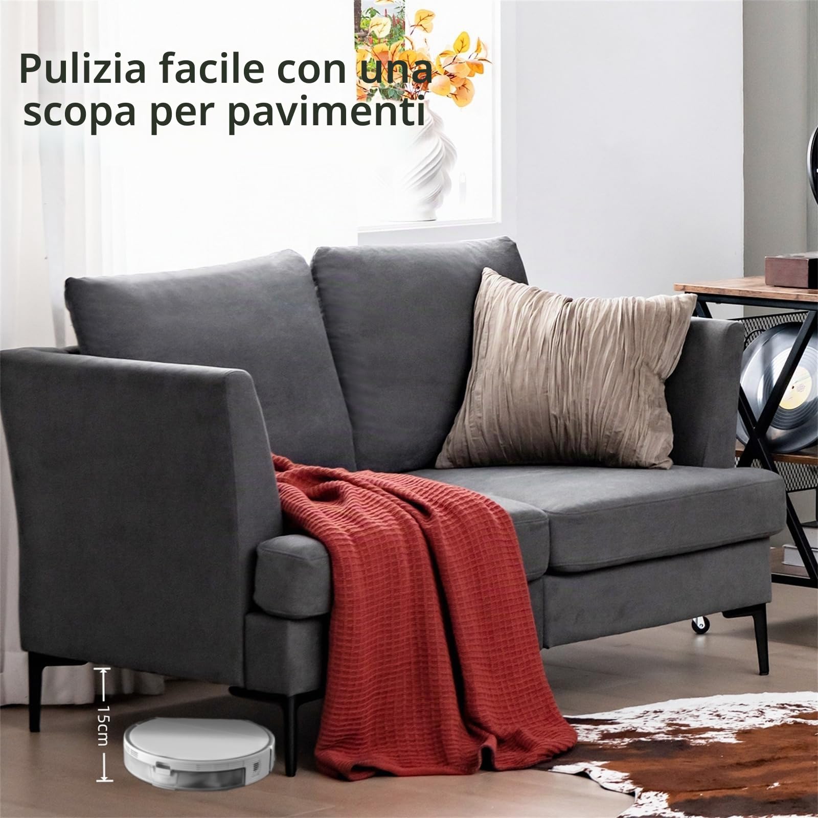 LIFEZEAL Divano Confortevole a 2 Posti Moderno Imbottito Spesso con Gambe e Braccioli per Ufficio, Divanetto Morbido e Soffice da Salotto Grigio