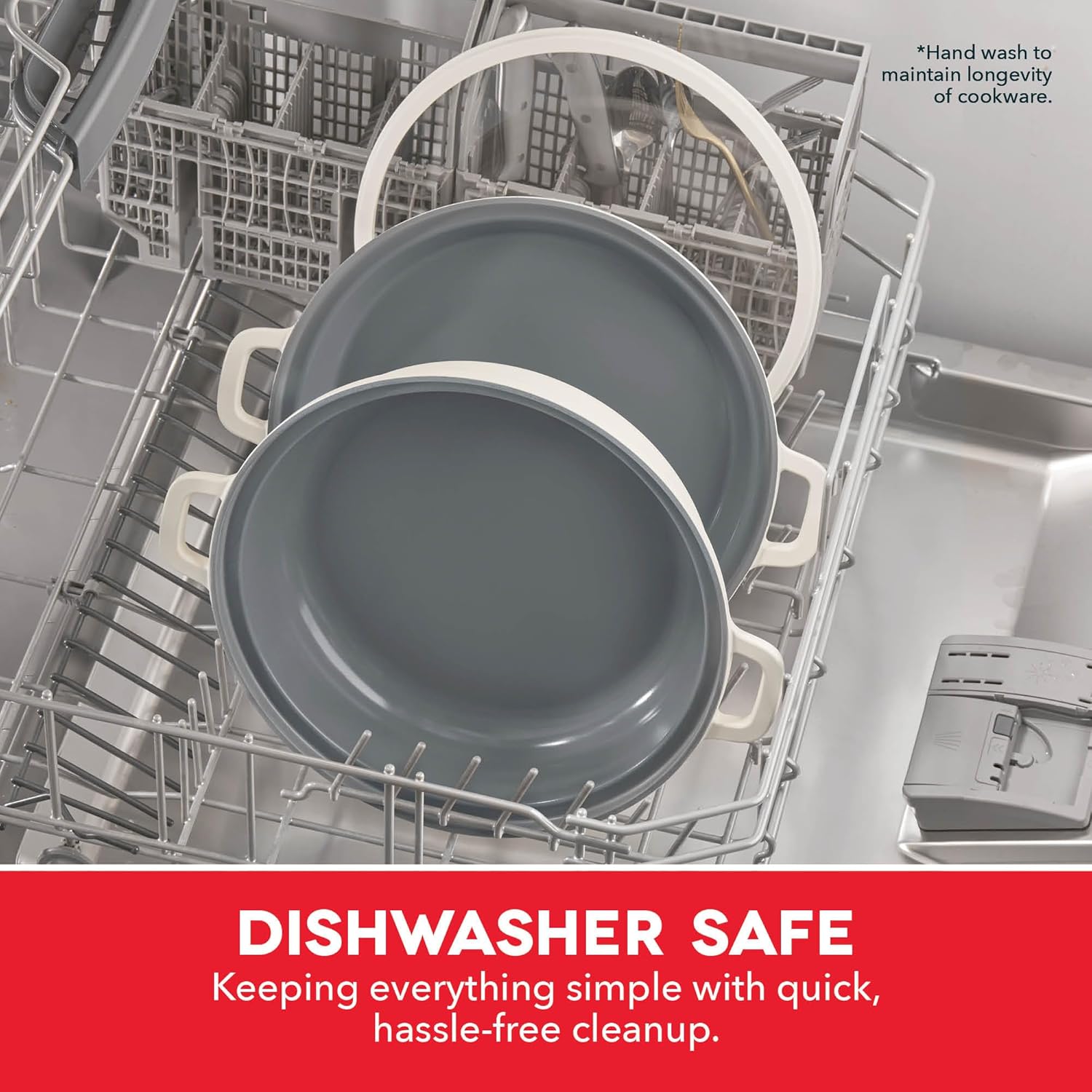 Dash Stacks Stacking Cookware Set with Electric Burner - Features CleanCoating™ Ceramic Nonstick Coating - Versatile, Nestable Pieces - Convenient Storage - Cream, 16-Piece