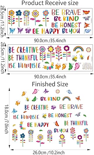 Miniatura 5 de Calcomanía de pared inspiradora con texto en inglés Be Kind Be Creative extraíble con texto en inglés Be Kind Be Creative con texto en inglés Be