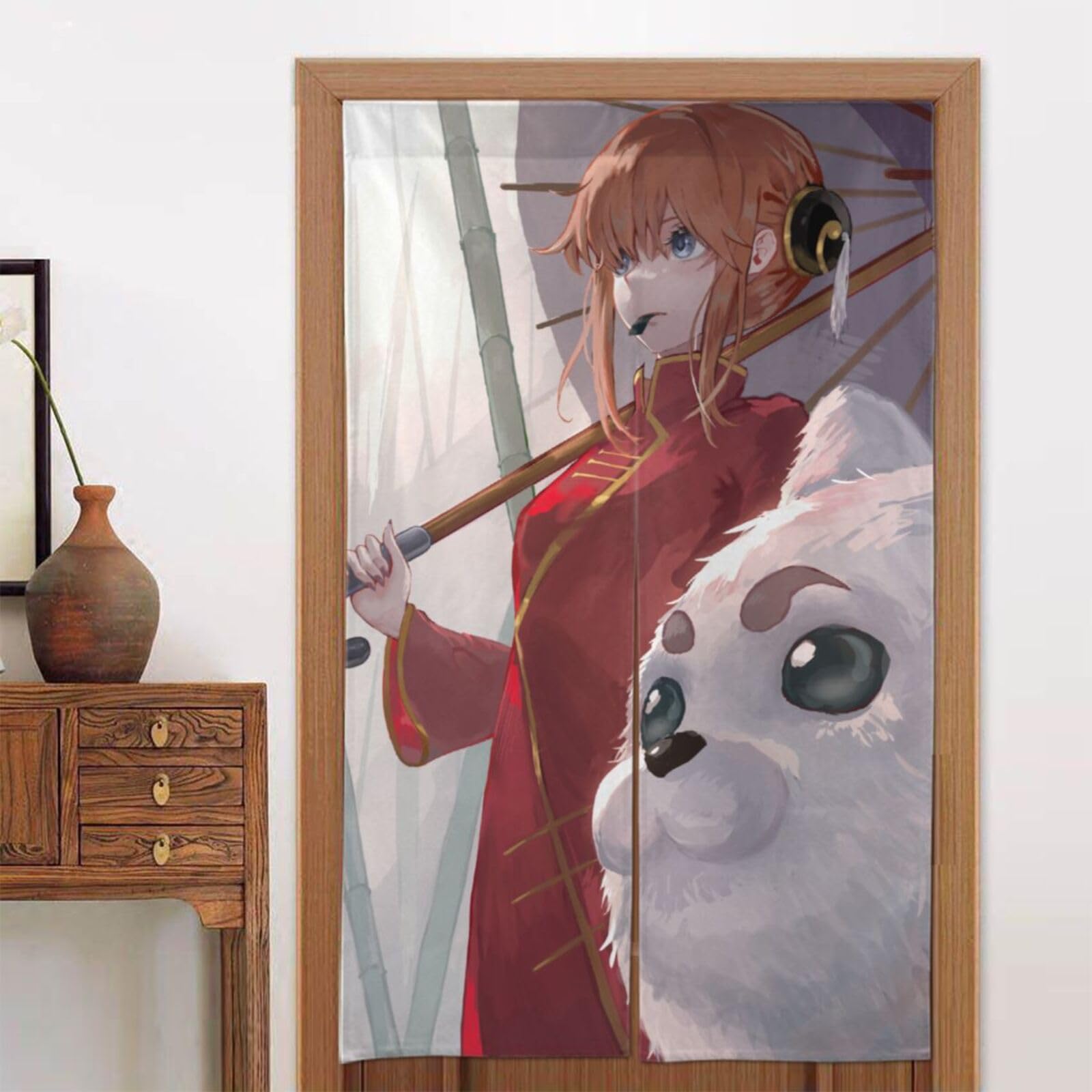 銀魂 神楽 カーテン】銀魂 神楽 ロングスクエア缶バッジ 花鳥風月 J