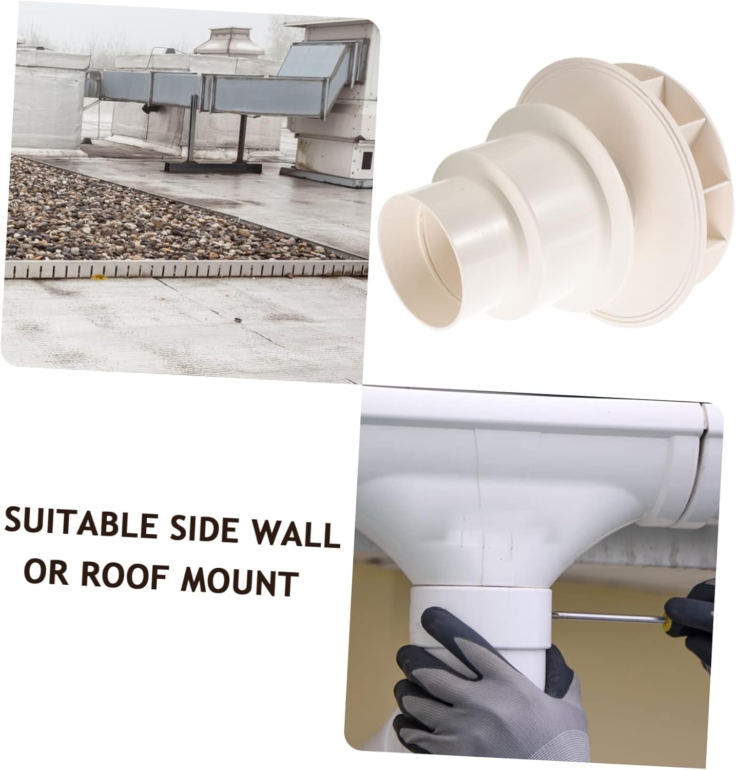 Downspout Drain Fitting Siphon Rain Funnel Versatile Rainwater Strainer for Roof Side Wall Mount Easy Installation Efficient Drainage for Gutter Systems