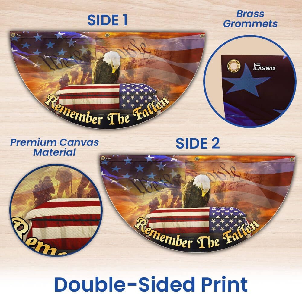 FLAGWIX American Army Veteran Flag - Non-Pleated American Fan Flag Bunting 1x3 ft - Veteran Gifts for Men Women, Patriotic 4th of July Memorial Day Decorations Outdoor for Home Garden Decor - Image 2