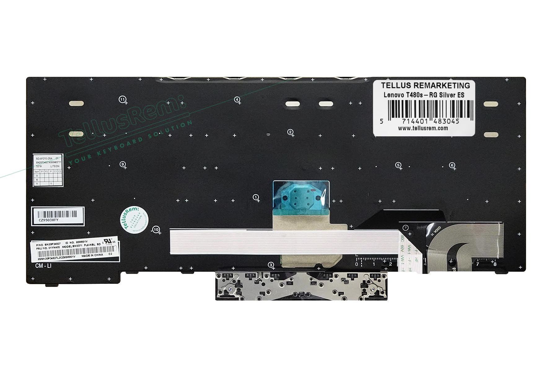 Teclado de respuesto Español sin retroiluminación para Lenovo Thinkpad T480s, T490, E490, L480, L490, L380, L390, L380 Yoga, L390 Yoga, E490, E480