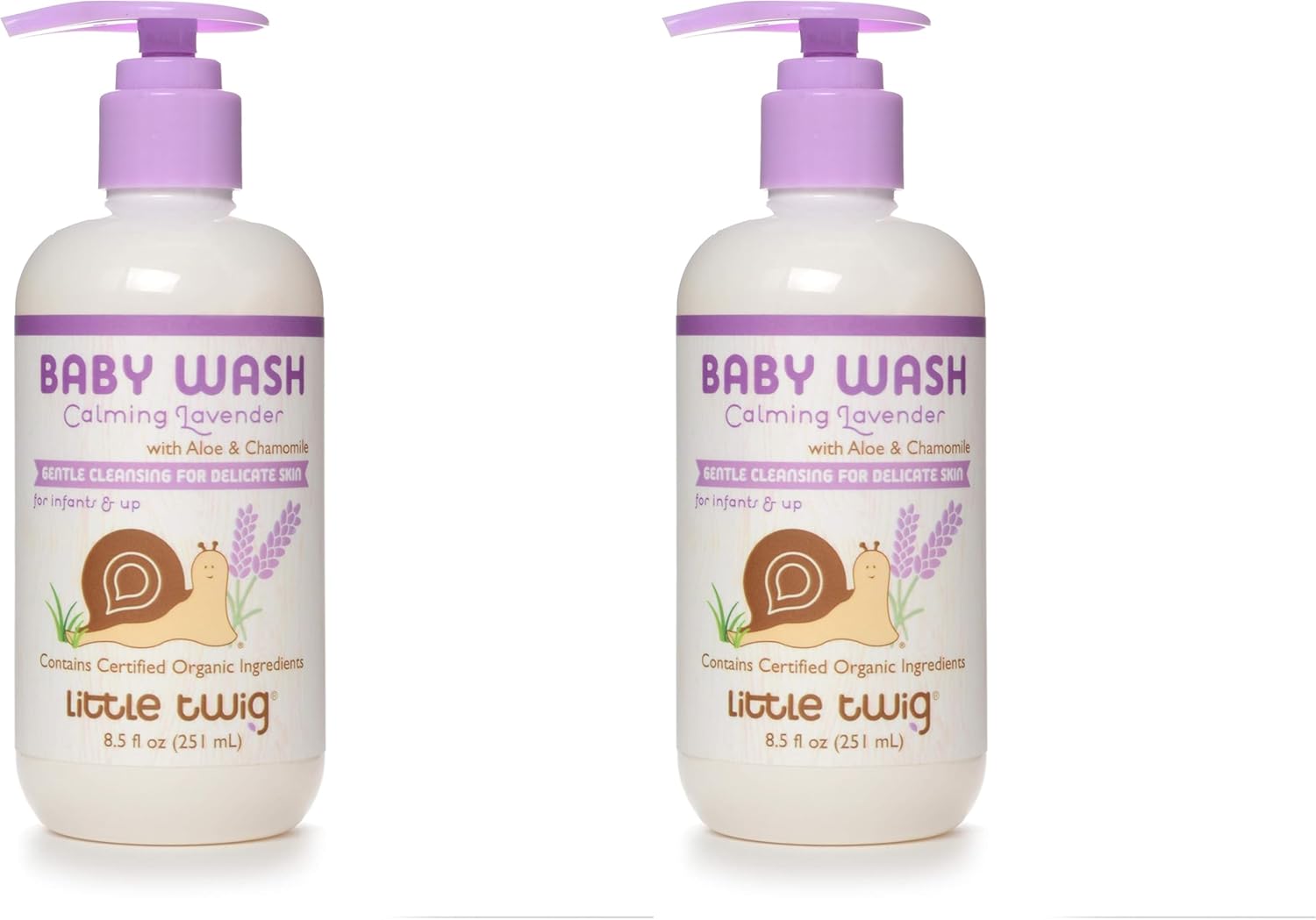 Little Twig Baby Wash, Natural Plant Derived Formula, Lavender, 8.5 fl oz (Pack of 2)