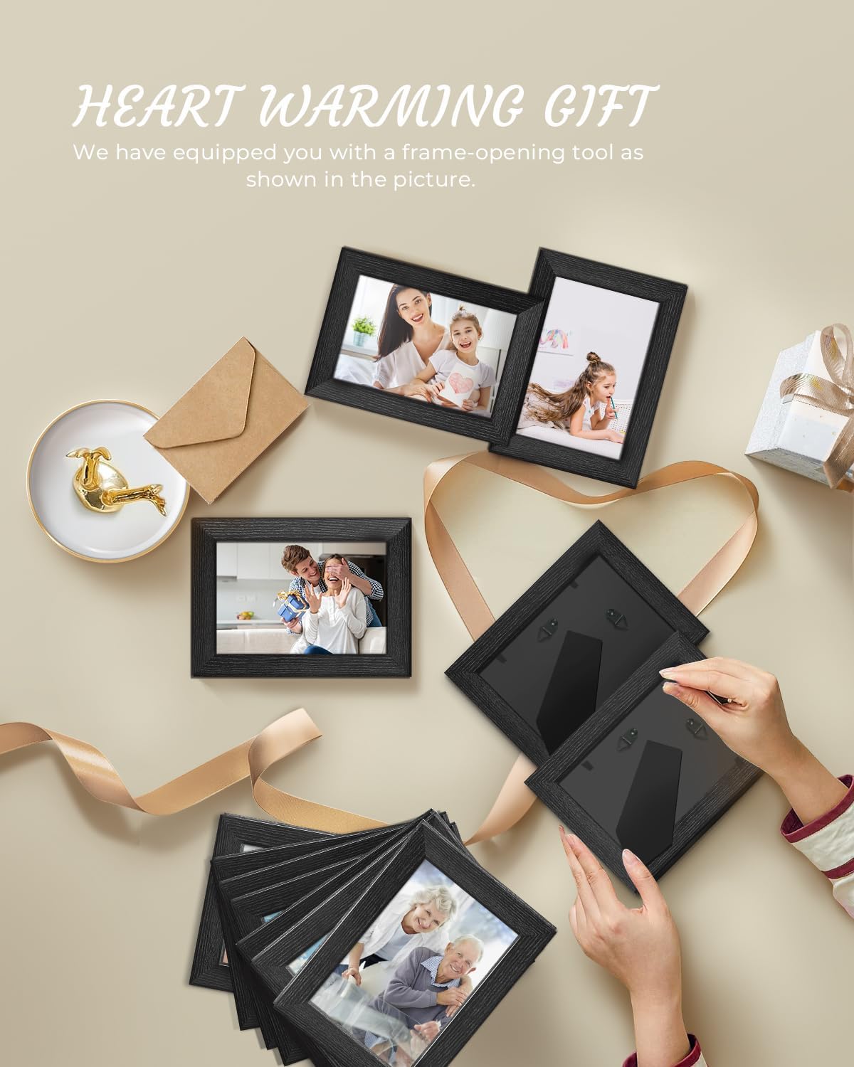 Wooden Picture Frame, Customized Photo Frame with Free Engraving, 4x6-Inch, Black