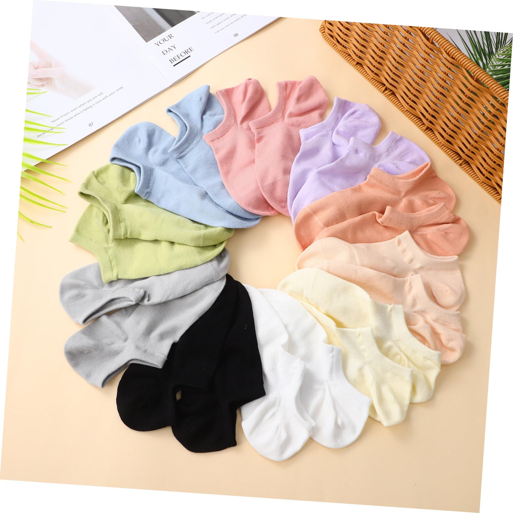 YARNOW 12 Paia Calzini alla Caviglia da Donna in Cotone di Calzini Bassi Traspiranti Antisudore Invisibili da Indossare Sneaker o Pantofole