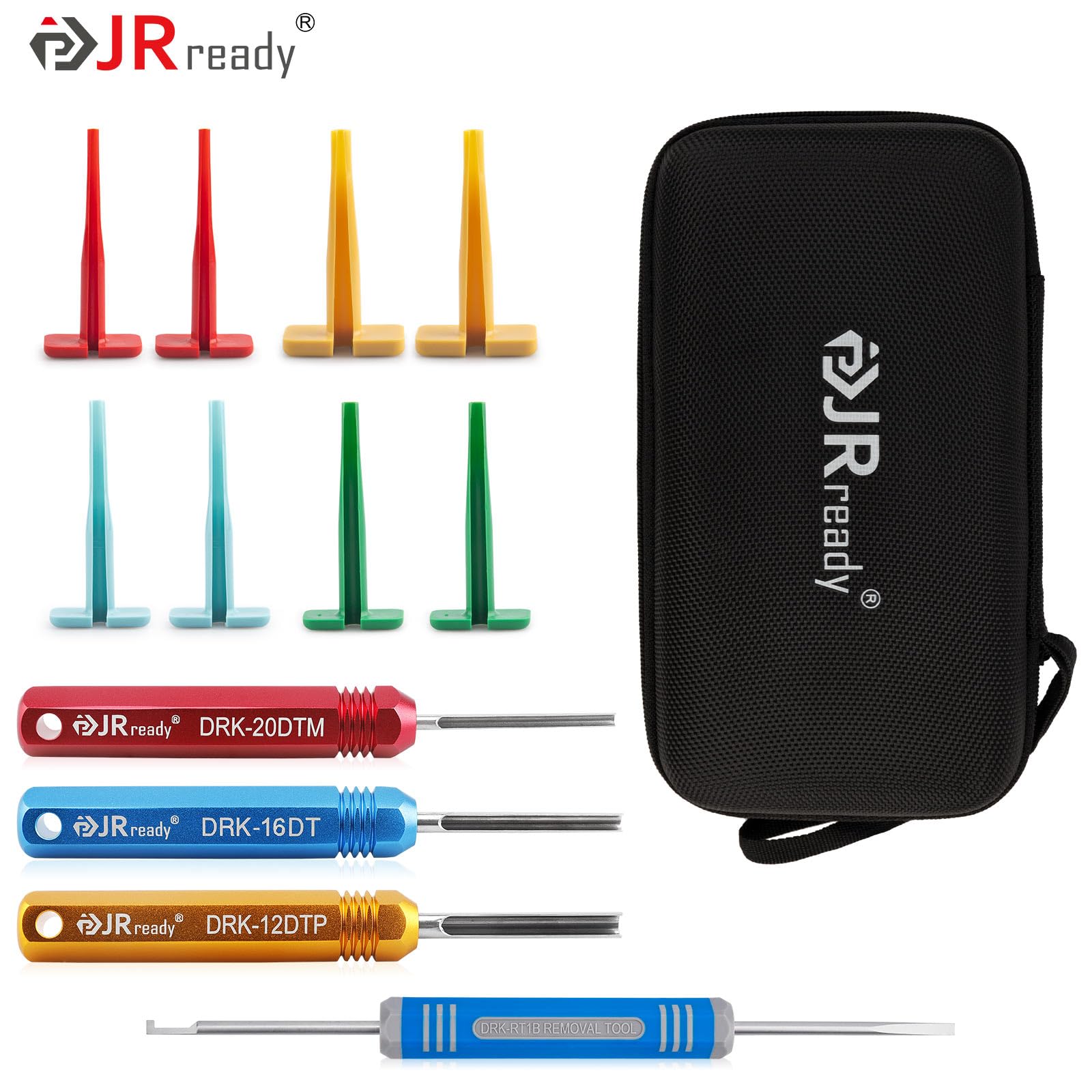 JRready ST5231-08 Juego de Herramientas para Deshilar Clavijas Deutsch Para 12# 16# 20# Contactos Sólidos y Estampados 10-22 AWG Herramienta de Desbloqueo Conector Automotriz Para Deutsch Series