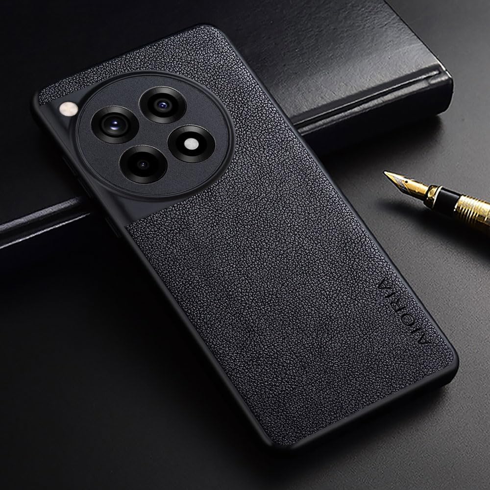 for Oneplus 12R Case Premium PU Leather Cover Retro Design Full Protective Phone Case for Oneplus 12R 5G (Black, for Oneplus 12R) For Oneplus 12R Black image 2 of 7 B0D5VLFHVN