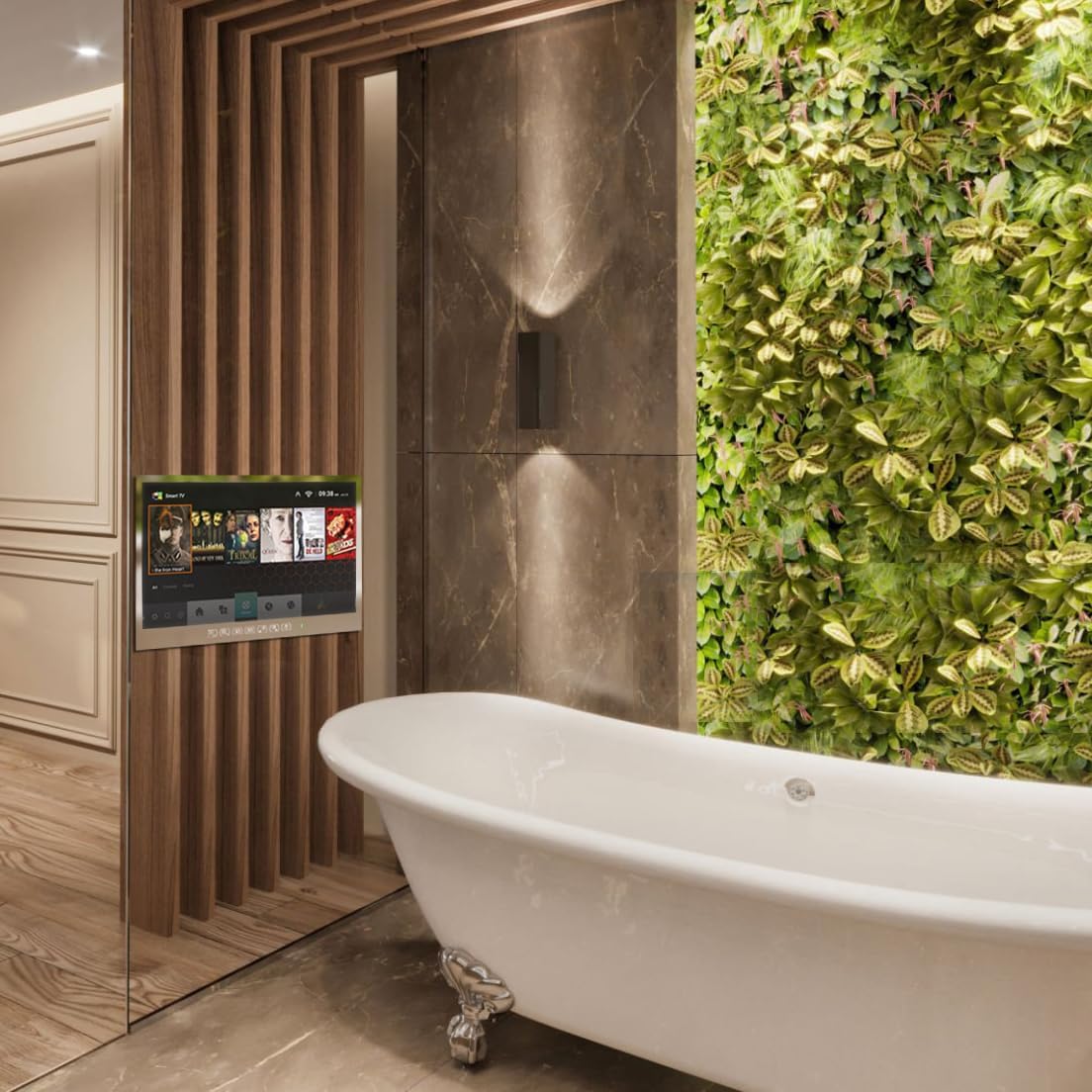 elecsung 防水テレビ お風呂 Bcas 27V型 Android TV 浴室用ンスマート