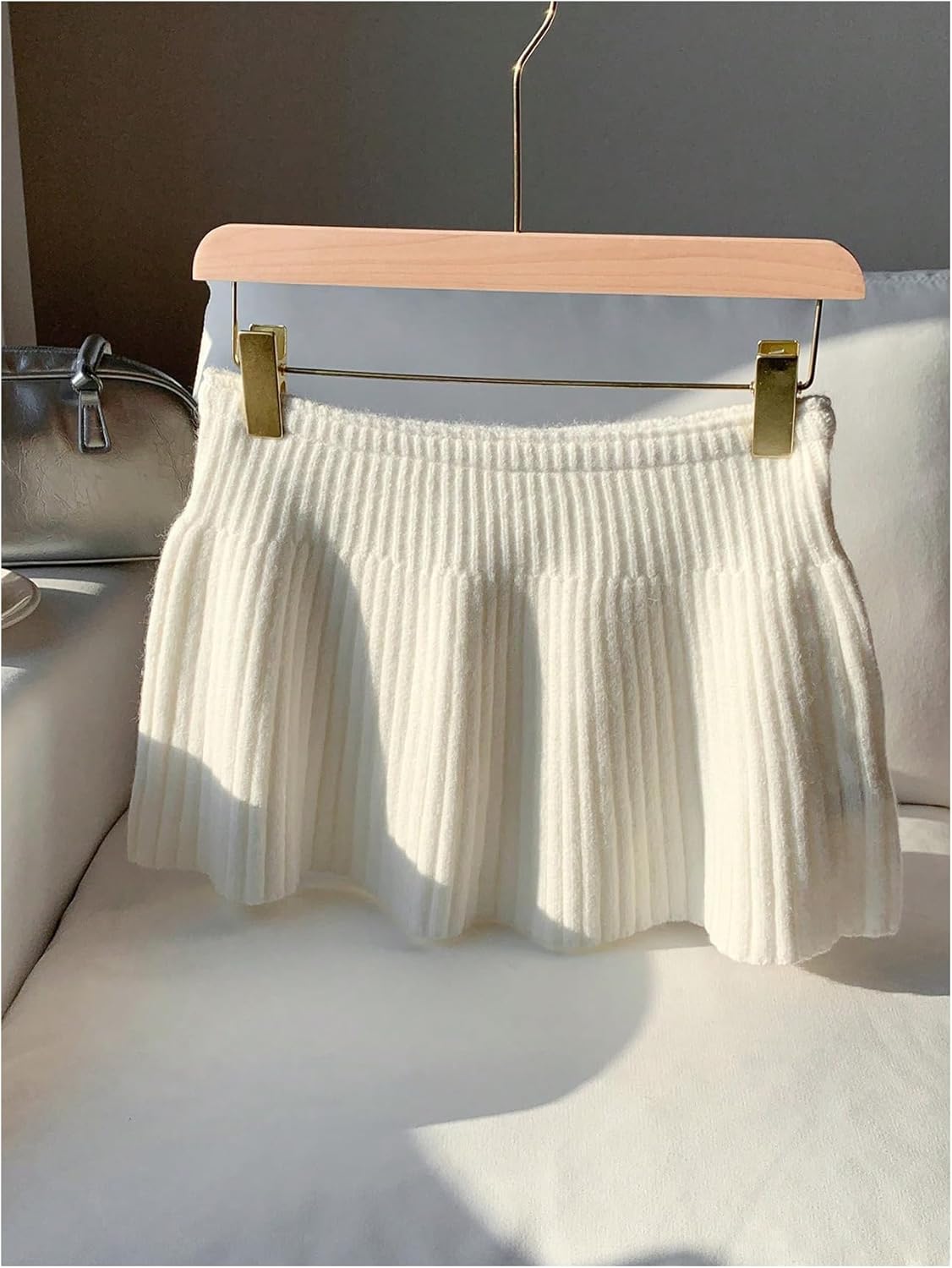 GORGLITTER Women's Knit Low Waisted Mini Skirt Elastic Low Rise A Line Y2K Casual Knit Sweater Skirts - Image 3