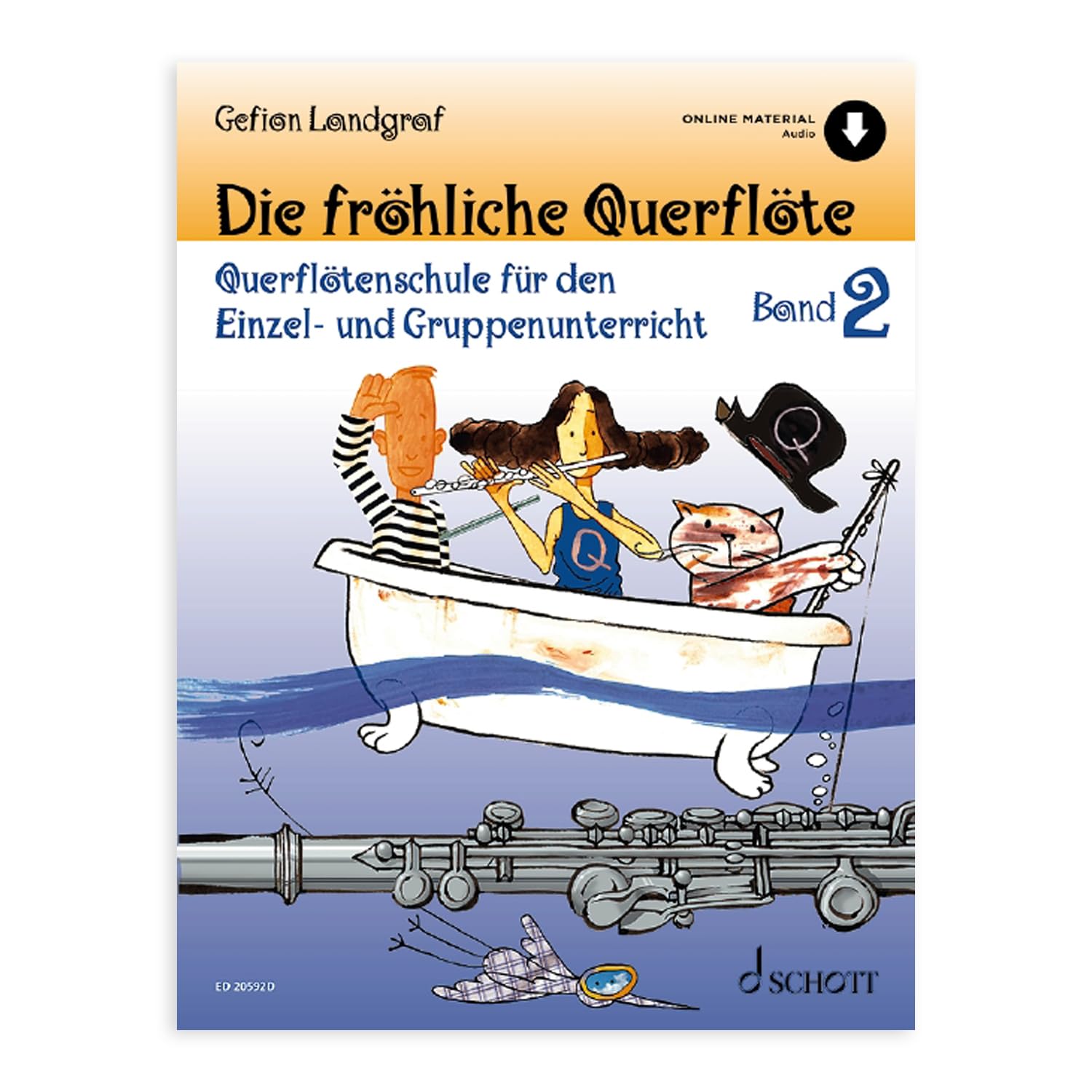 Die fröhliche Querflöte 2 + Spielbuch: (Starterset) mit Online Audio - Band 2 von Gefion Landgraf (ISBN 9783795721886, 9783795745974) + Soundman Reinigungstuch