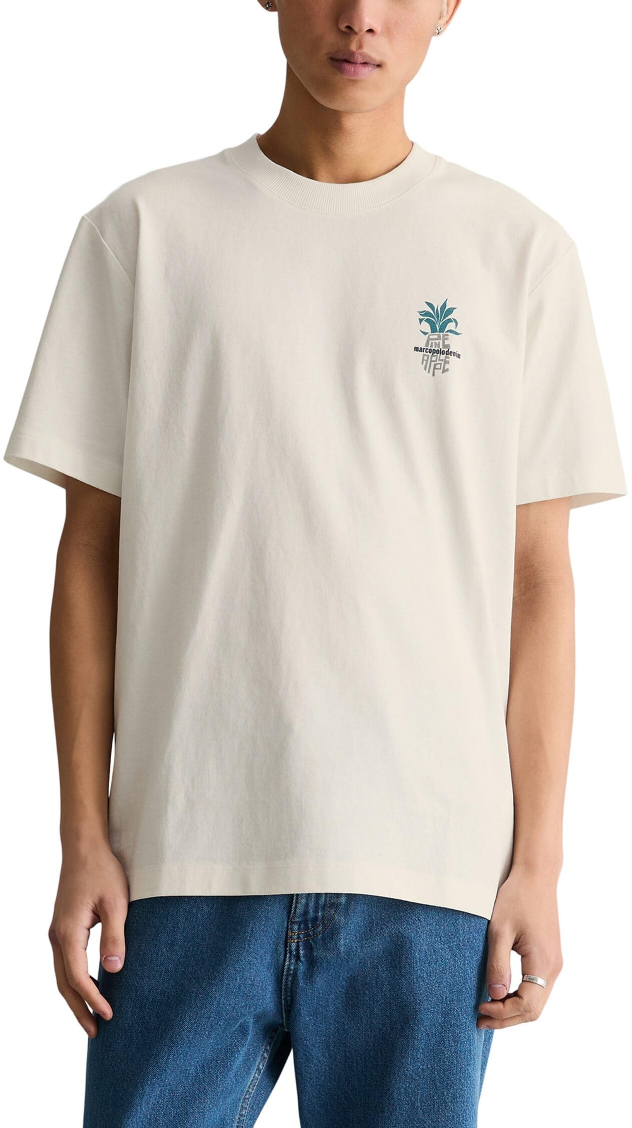 Marc OߴPolo Denim Herren T-Shirt mit Rundhalsausschnitt Relaxed Fit